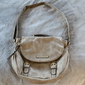 Taupe Faux Leather Purse